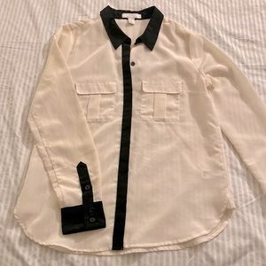 Forever 21 cream and black blouse
